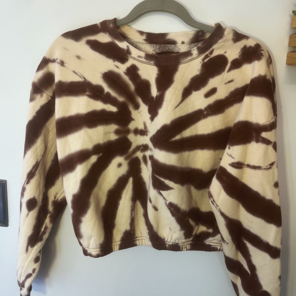Graphitti Cropped Tie Dye Crewneck